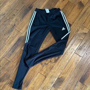 adidas Black Jogger Sweatpants with White Three-Stripes size XS